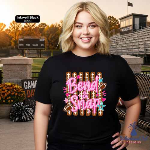 Bend & Snap Football Shirt | Women’s Game Day Tee | Fun Football Fan Shirt