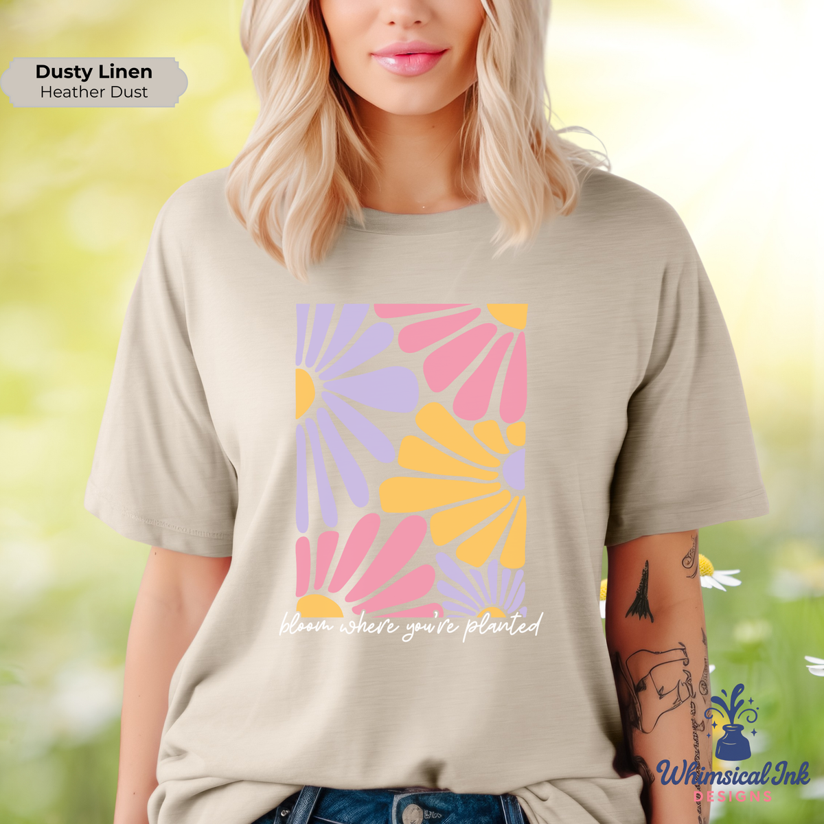 Bloom Where You're Planted -Boho Flowers Tee