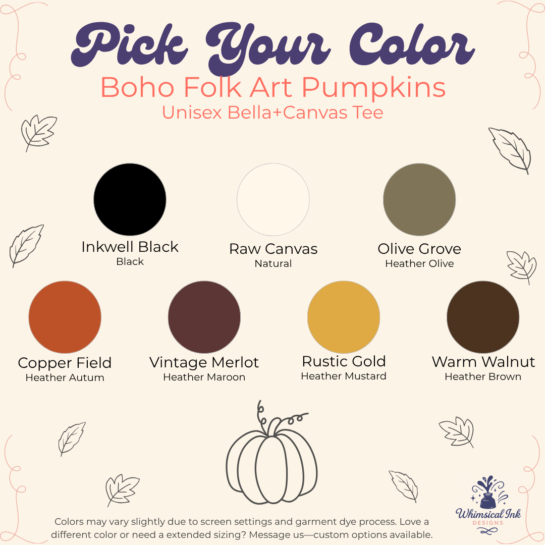 Boho Folk Art Pumpkin Shirt | Cozy Fall Cottagecore Graphic Tee