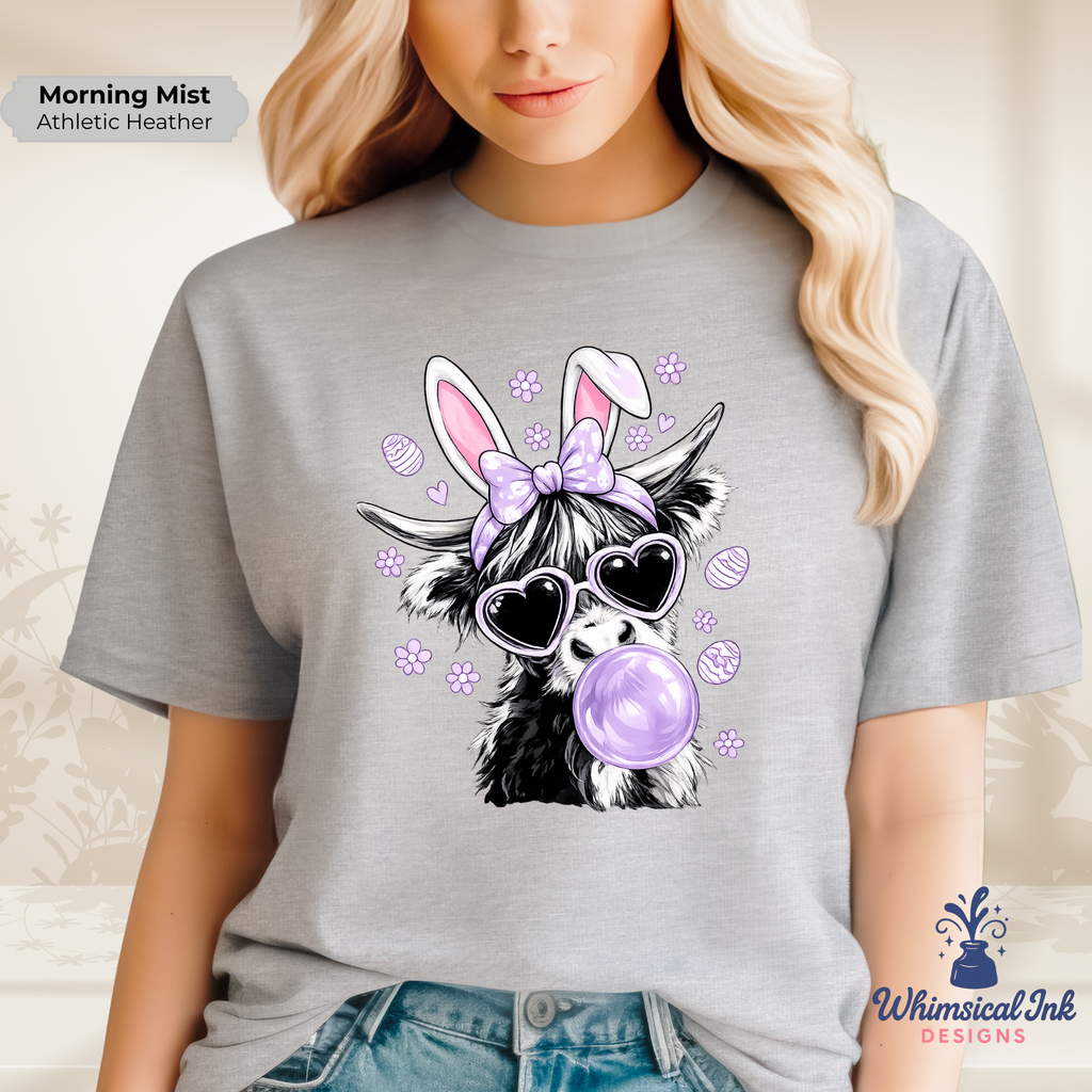Bunny Ears Highland Cow Tee