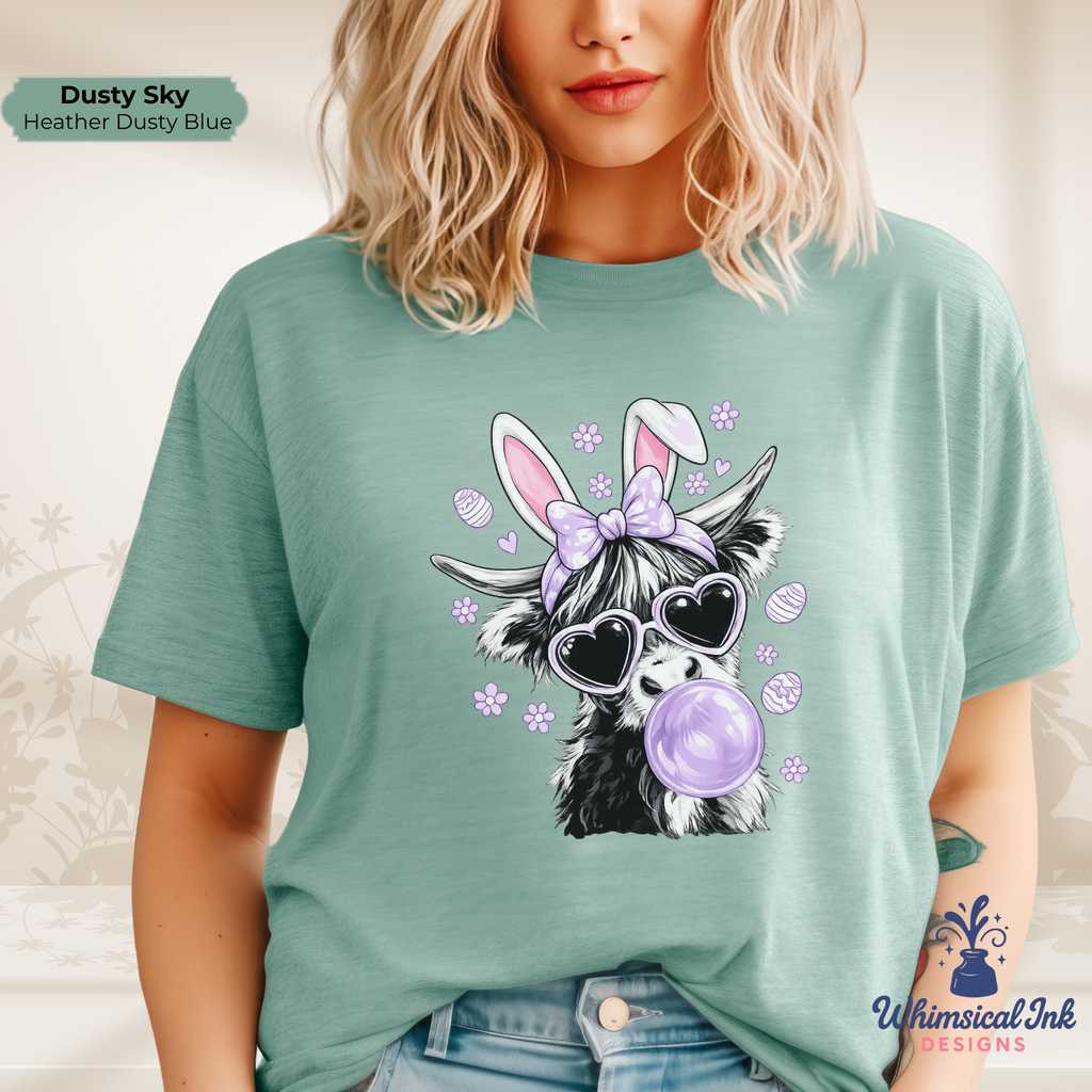 Bunny Ears Highland Cow Tee