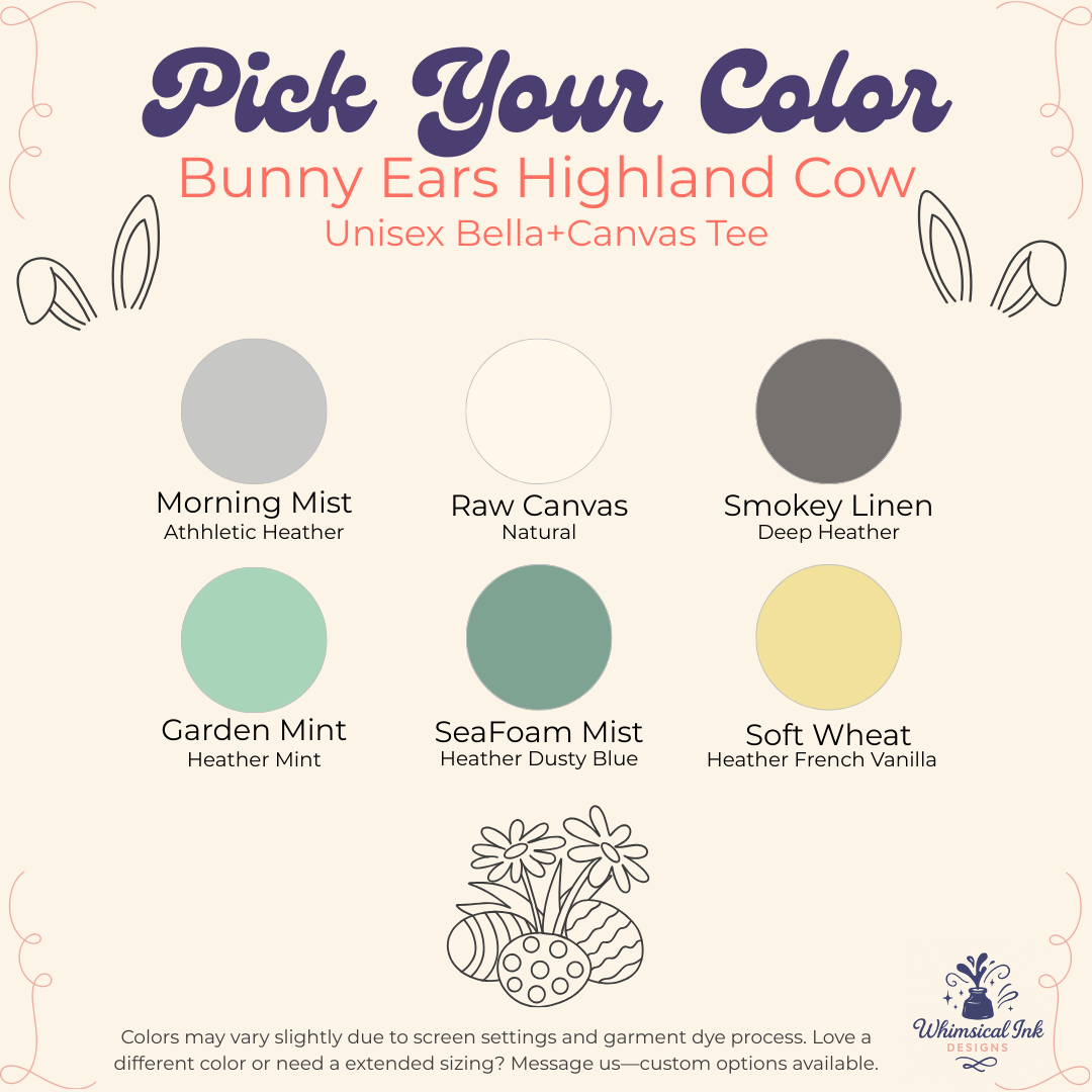 Bunny Ears Highland Cow Tee