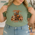 Dude, I Love Fall Raccoon Shirt | Funny Autumn Coffee Tee