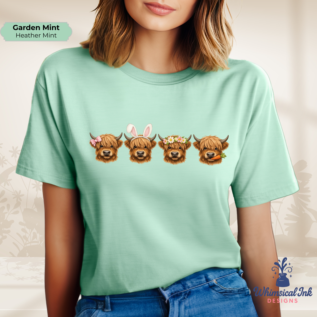 Easter Highland Cows Tee