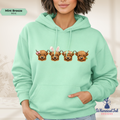 Easter Highland Cows Hooded Sweatshirt