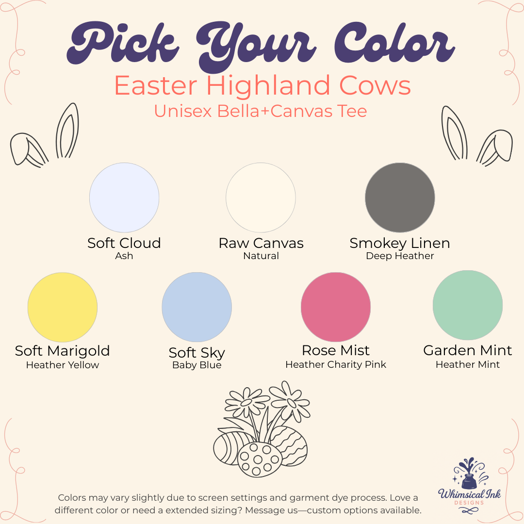 Easter Highland Cows Tee