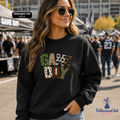 Game Day Patchwork Football Crewneck Sweatshirt | Cute Game Day Sweatshirt