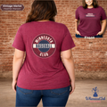 Maroon t-shirt with 'Minnesota Baseball Club' design on a brick wall background