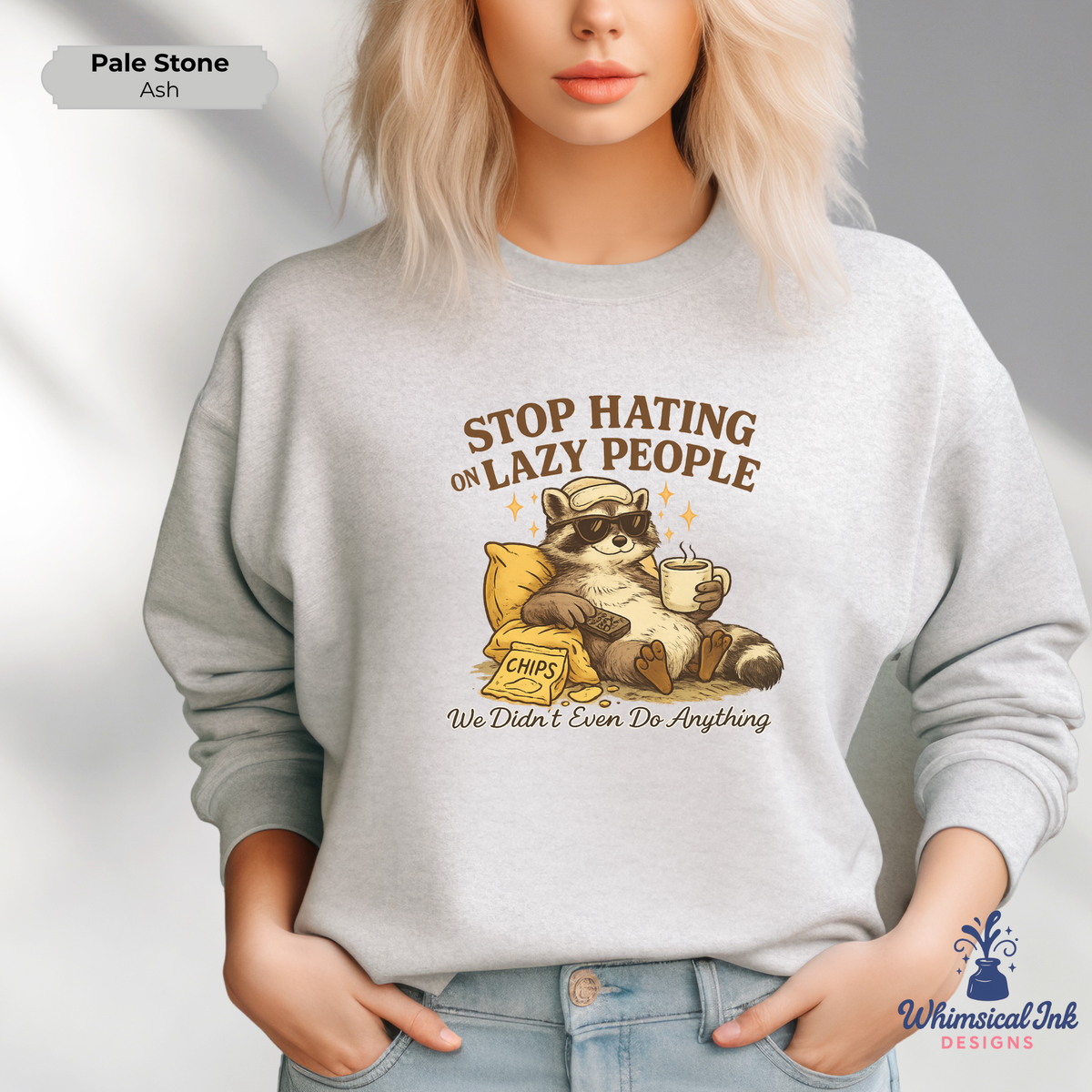 Lazy Raccoon Crewneck Sweatshirt