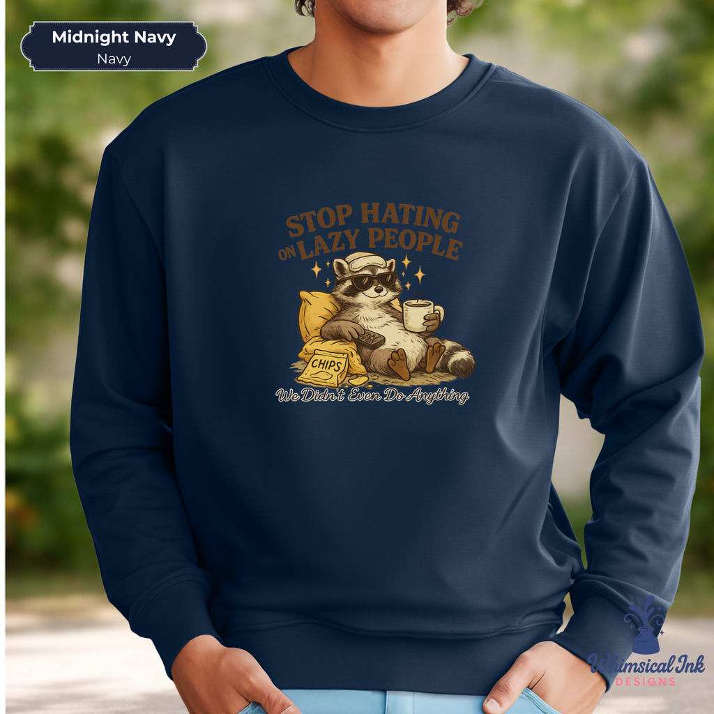 Lazy Raccoon Crewneck Sweatshirt