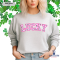 Lucky - Pink Varsity Style Crewneck Sweatshirt