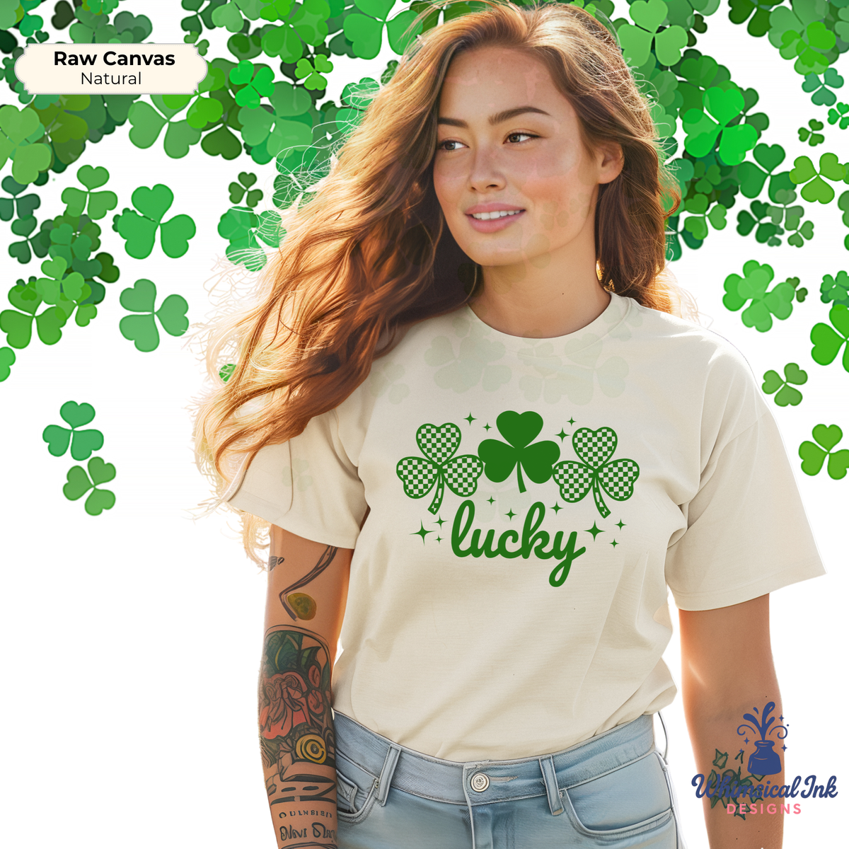Lucky Checkered Shamrocks Tee