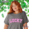 Lucky - Pink Varsity Style Tee