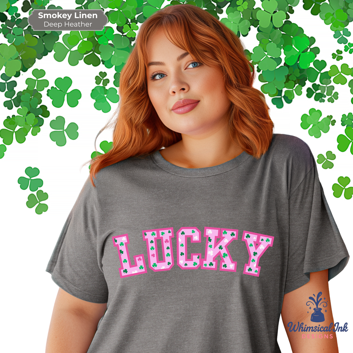Lucky - Pink Varsity Style Tee