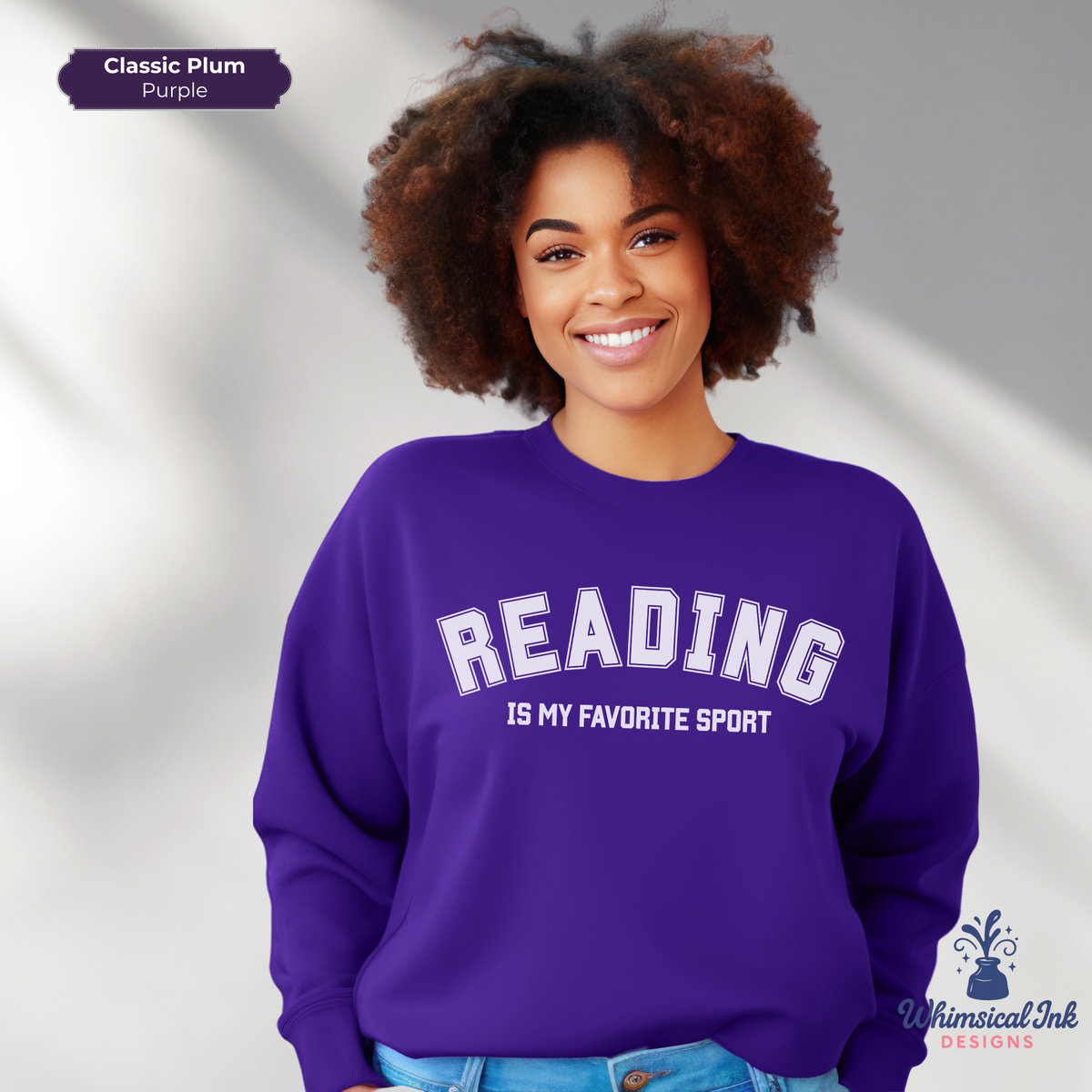 Reading Is My Favorite Sport Crewneck Sweatshirt