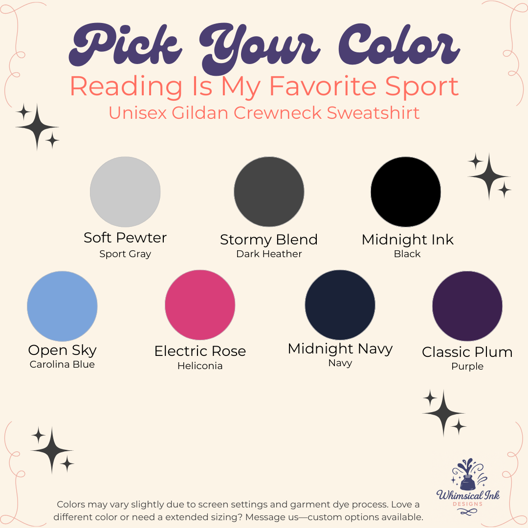 Reading Is My Favorite Sport Crewneck Sweatshirt