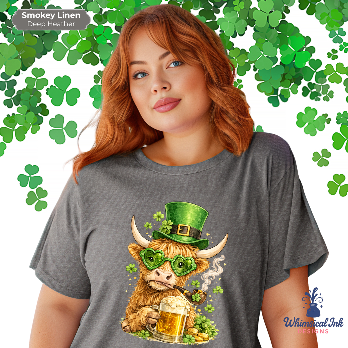 Shamrock Shenanigans Highland Cow Tee