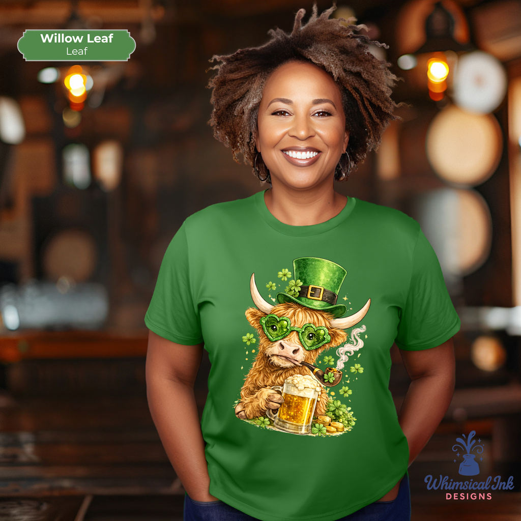 Shamrock Shenanigans Highland Cow Tee