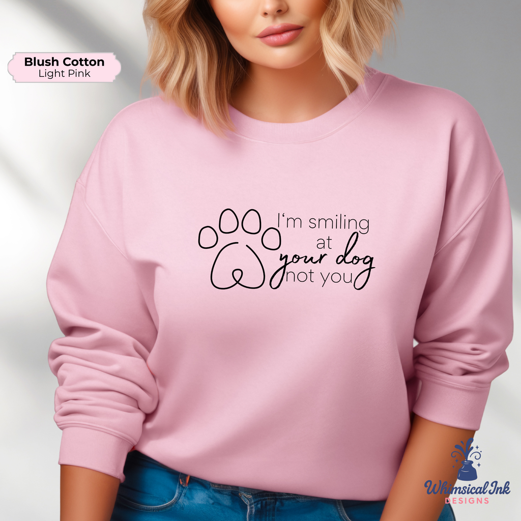 Smiling At Your Dog Crewneck Sweatshirt