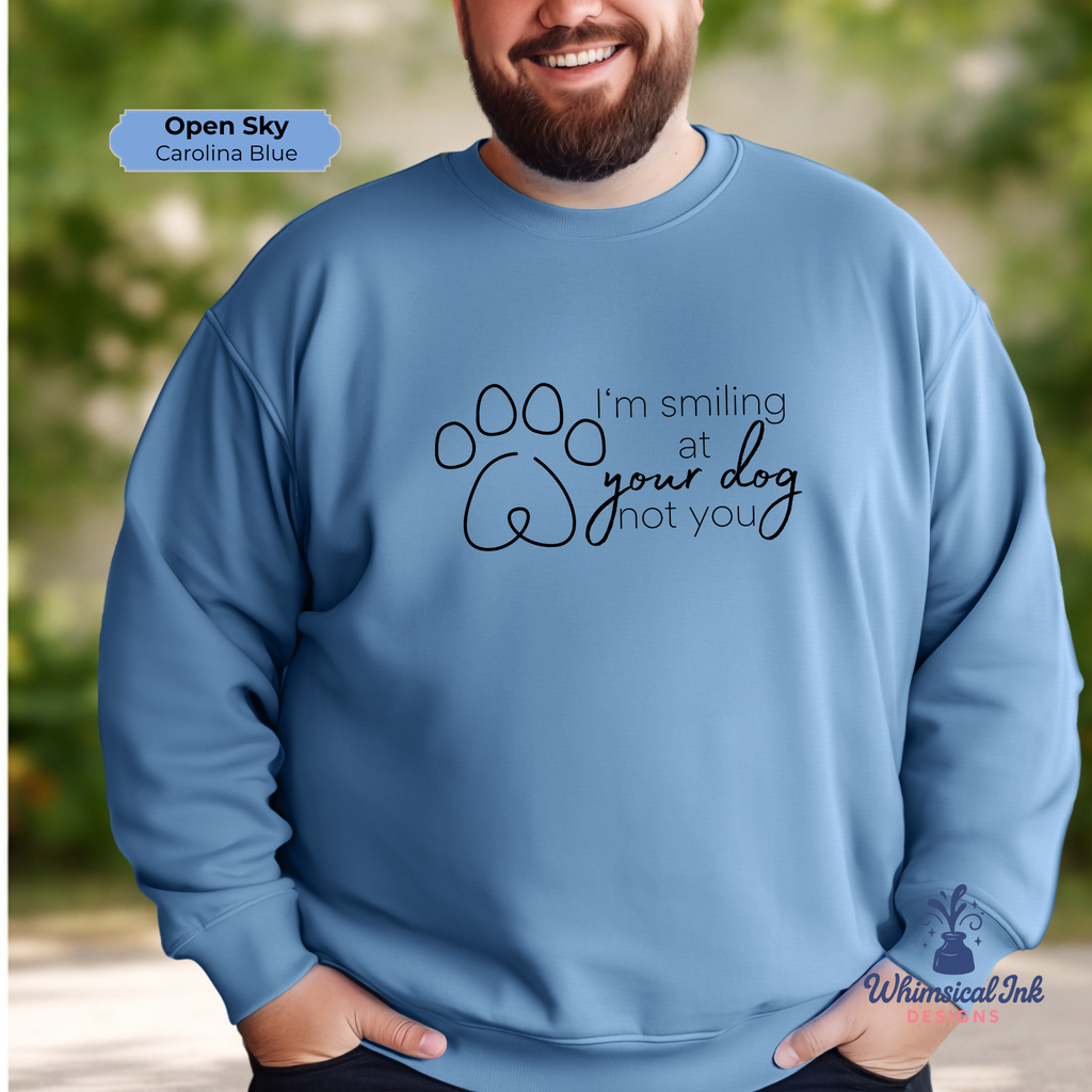 Smiling At Your Dog Crewneck Sweatshirt