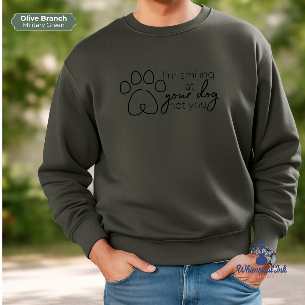 Smiling At Your Dog Crewneck Sweatshirt