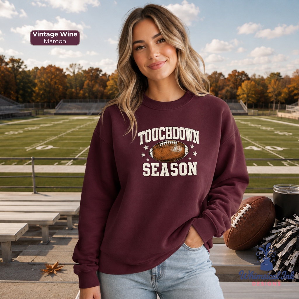 Touchdown Season Football Sweatshirt | Game Day Crewneck Sweatshirt
