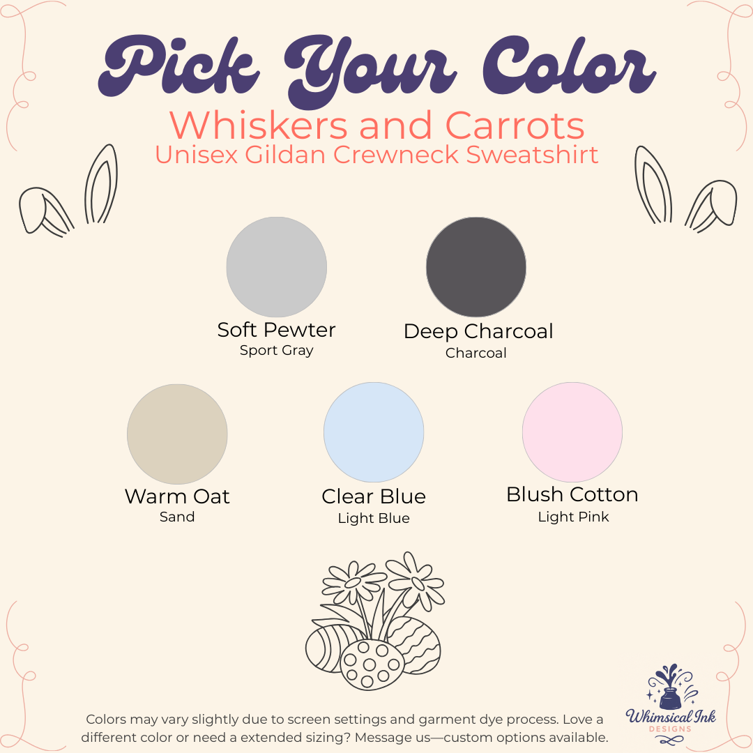 Whiskers and Carrots Bunny Crewneck Sweatshirt