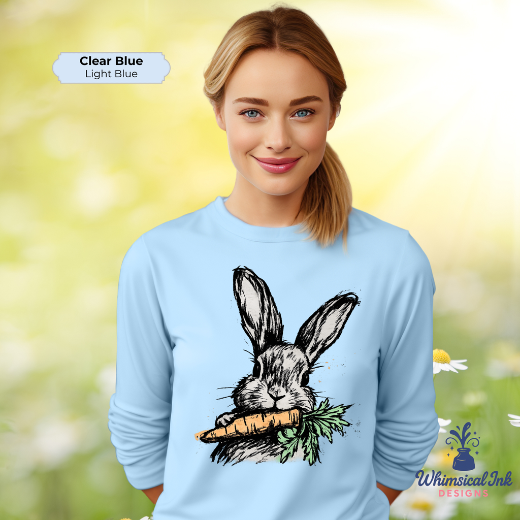 Whiskers and Carrots Bunny Crewneck Sweatshirt